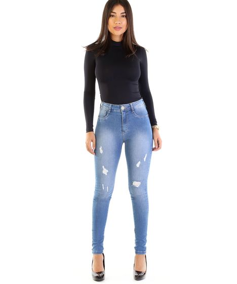 calça jeans legging super lipo