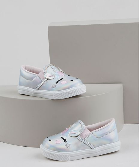 Tenis-Slip-On-Infantil-Unicornio-Prateado-9951820-Prateado_1
