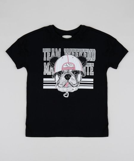 Blusa-Juvenil-Bulldog-Manga-Curta-Preta-9946317-Preto_1 Blusa-Juvenil-Bulldog-Manga-Curta-Preta-9946317-Preto_1