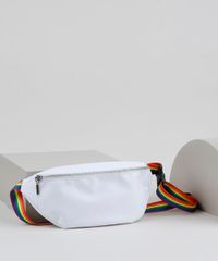 Pochete-de-Nylon-Unissex-Pride-com-Bolsos-e-Faixa-Listrada-Branca-9946701-Branco_2