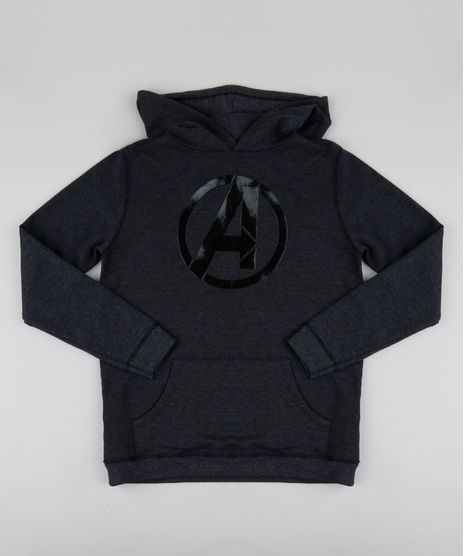Blusao-de-Moletom-Juvenil-Os-Vingadores-com-Capuz-Cinza-Mescla-Escuro-9944179-Cinza_Mescla_Escuro_1