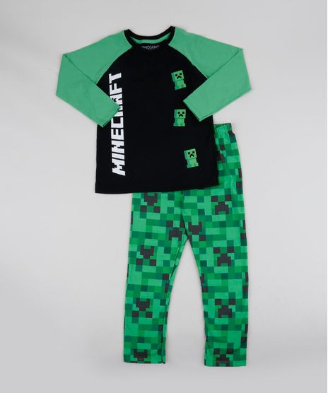 Pijama-Infantil-Minecraft-Manga-Longa-Preto-9942704-Preto_1