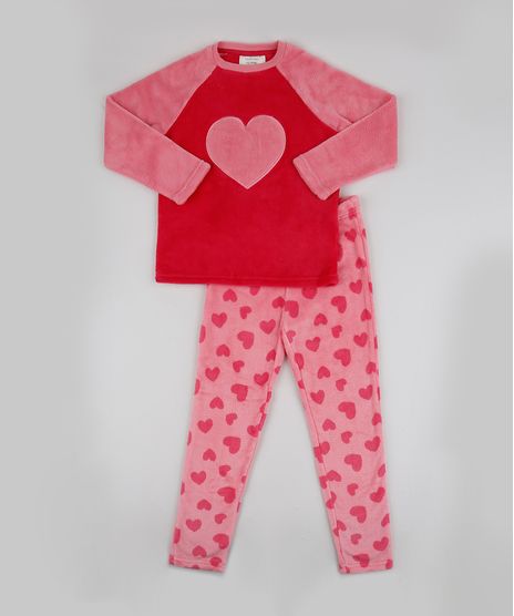Pijama-de-Fleece-Infantil-Estampado-de-Coracoes-Manga-Longa-Rosa-9769045-Rosa_1