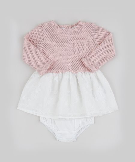 vestido infantil de tricô