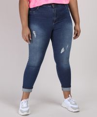Calca-Jeans-Feminina-Plus-Size-Sawary-Super-Skinny-Cropped-Cintura-Alta-Azul-Escuro-9945295-Azul_Escuro_1