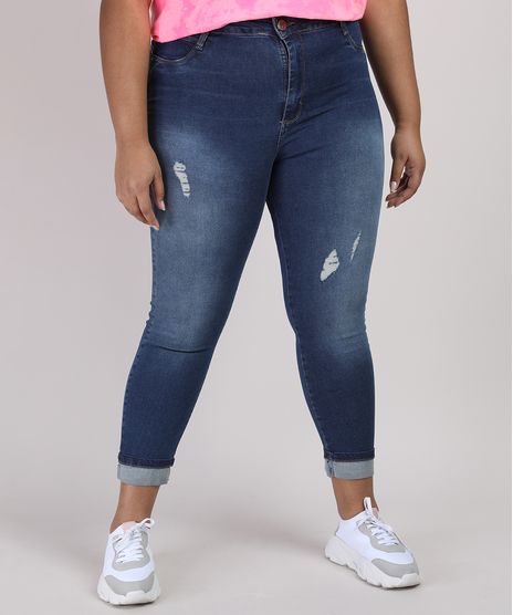 Calca-Jeans-Feminina-Plus-Size-Sawary-Super-Skinny-Cropped-Cintura-Alta-Azul-Escuro-9945295-Azul_Escuro_1