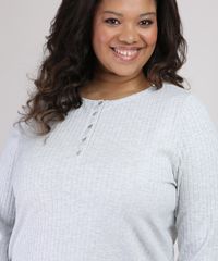 Pijama-Feminino-Plus-Size-Canelado-com-Botoes-Manga-Longa-Rosa-9953335-Rosa_4