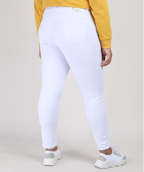 calça jeans branca plus size feminina
