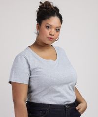 Blusa-Feminina-Plus-Size-Manga-Curta-Decote-V-Cinza-Mescla-9952769-Cinza_Mescla_1