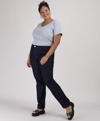 Blusa-Feminina-Plus-Size-Manga-Curta-Decote-V-Cinza-Mescla-9952769-Cinza_Mescla_3