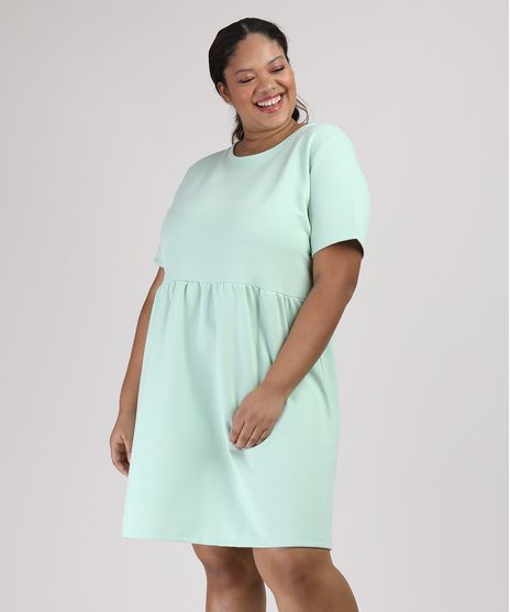 Vestido-de-Moletom-Feminino-Plus-Size-Mindset-Curto-Manga-Curta-Verde-Claro-9953574-Verde_Claro_1