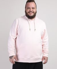 Blusao-de-Moletom-Masculino-Plus-Size-com-Capuz-e-Bolso-Rosa-Claro-9953221-Rosa_Claro_1