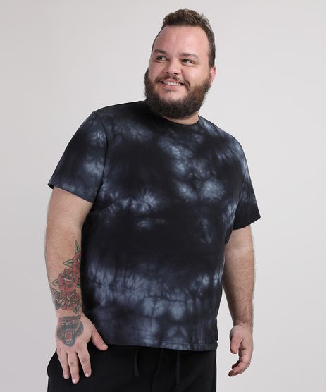 Camiseta-Masculina-Plus-Size-Tie-Dye-Manga-Curta-Gola-Careca-Preta-9953461-Preto_1