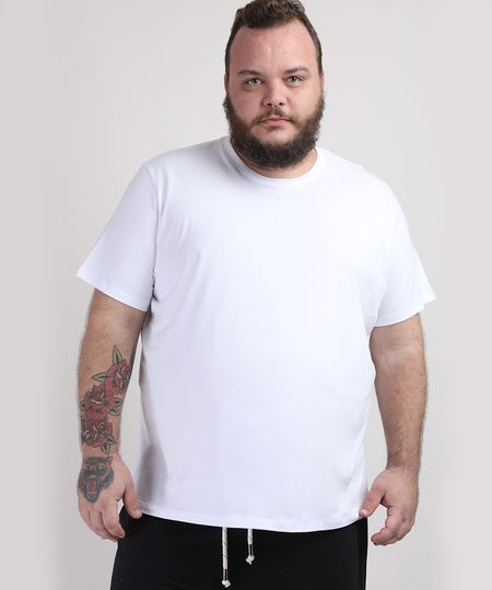 Camiseta-Masculina-Plus-Size-Manga-Curta-Gola-Careca-Branca-9953518-Branco_1
