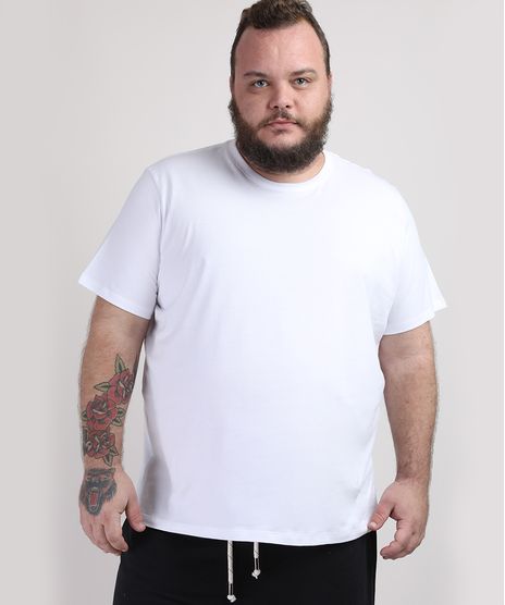 Camiseta-Masculina-Plus-Size-Manga-Curta-Gola-Careca-Branca-9953518-Branco_1