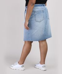 Saia-Jeans-Feminina-Plus-Size-com-Fenda-e-Faixa-para-Amarrar-Azul-Claro-9952782-Azul_Claro_2