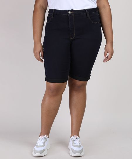 Bermuda-Jeans-Feminina-Ciclista-Plus-Size-com-Bolso-Cintura-Alta-Azul-Escuro-9952772-Azul_Escuro_1 Bermuda-Jeans-Feminina-Ciclista-Plus-Size-com-Bolso-Cintura-Alta-Azul-Escuro-9952772-Azul_Escuro_1