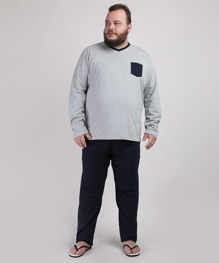 Pijama-Masculino-Plus-Size-com-Bolso-Manga-Longa-Cinza-Mescla-9951409-Cinza_Mescla_1 Pijama-Masculino-Plus-Size-com-Bolso-Manga-Longa-Cinza-Mescla-9951409-Cinza_Mescla_1