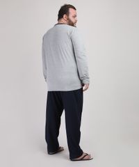 Pijama-Masculino-Plus-Size-com-Bolso-Manga-Longa-Cinza-Mescla-9951409-Cinza_Mescla_2