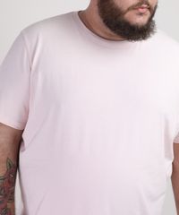 Camiseta-Masculina-Plus-Size-Manga-Curta-Gola-Careca-Rosa-Claro-9953518-Rosa_Claro_4