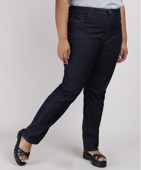 Calca-Jeans-Feminina-Plus-Size-Reta-Cintura-Alta-Azul-Escuro-9952945-Azul_Escuro_1