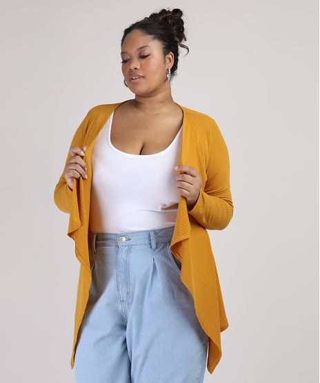 Capa-Feminina-Plus-Size-Canelada-Assimetrica-Mostarda-9952771-Mostarda_1