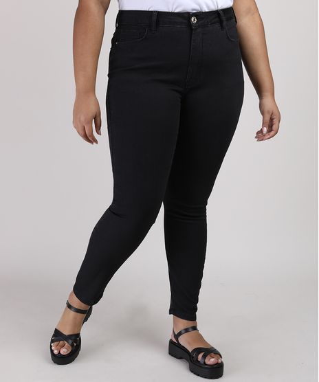 Calca-Jeans-Feminina-Plus-Size-Super-Skinny-Cintura-Alta-Preta-9952775-Preto_1