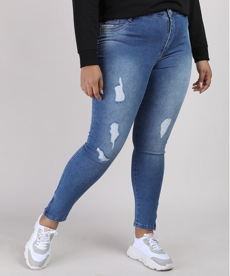 Calca-Jeans-Feminina-Plus-Size-Sawary-Cigarrete-Cintura-Alta-Azul-Medio-9950605-Azul_Medio_1