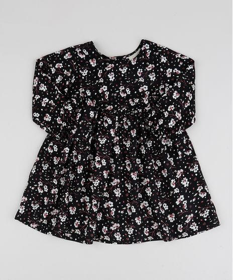 Vestido-Infantil-Estampado-Floral-Manga-Longa-Preto-9946742-Preto_1