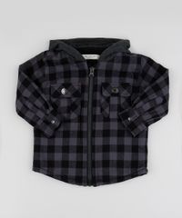 Jaqueta-de-Flanela-Infantil-Estampada-Xadrez-Preta-9810341-Preto_1