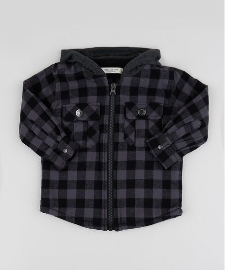Jaqueta-de-Flanela-Infantil-Estampada-Xadrez-Preta-9810341-Preto_1