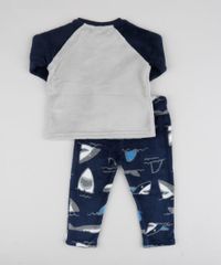 Pijama-de-Fleece-Infantil-Tubarao-Manga-Longa-Azul-Marinho-9769038-Azul_Marinho_2