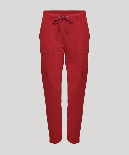 Calca-de-Moletom-Feminina-Cargo-Cintura-Alta-Vermelho-Escuro-9731587-Vermelho_Escuro_1 Calca-de-Moletom-Feminina-Cargo-Cintura-Alta-Vermelho-Escuro-9731587-Vermelho_Escuro_1