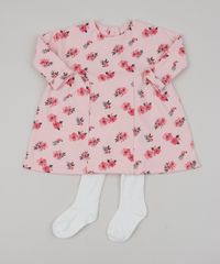 Vestido-Infantil-Estampado-Floral-Manga-Longa---Meia-Calca-Rosa-Claro-9851525-Rosa_Claro_1