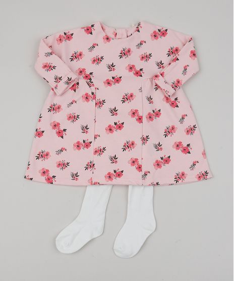 Vestido-Infantil-Estampado-Floral-Manga-Longa---Meia-Calca-Rosa-Claro-9851525-Rosa_Claro_1