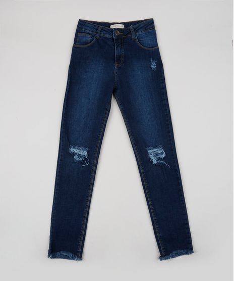Calca-Jeans-Juvenil-Destroyed-com-Bolsos-Azul-Escuro-9946614-Azul_Escuro_1