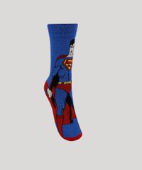 Meia-Masculina-Cano-Alto-Divertida-Super-Homem--Azul-9944805-Azul_1