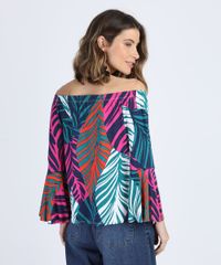 Blusa-Feminina-Ombro-a-Ombro-Estampada-de-Folhagem-Manga-Sino-Multicor-9943516-Multicor_2