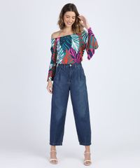 Blusa-Feminina-Ombro-a-Ombro-Estampada-de-Folhagem-Manga-Sino-Multicor-9943516-Multicor_3