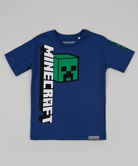 Camiseta-Infantil-Minecraft-Manga-Curta-Azul-9944216-Azul_1