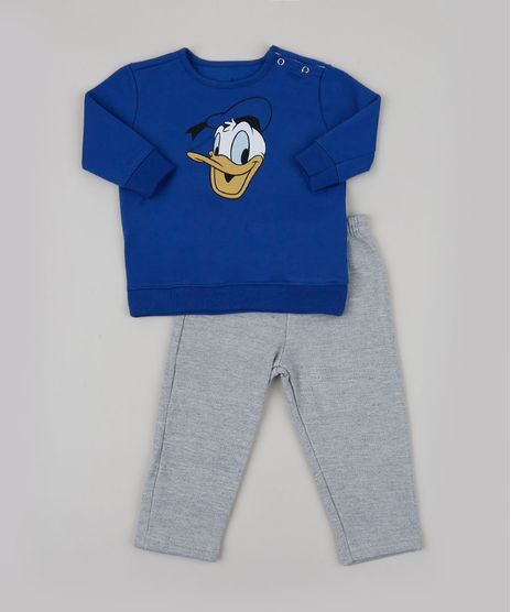 Conjunto-Infantil-em-Moletom-Pato-Donald-de-Blusao-Azul-Royal---Calca-Cinza-Mescla-9951752-Cinza_Mescla_1