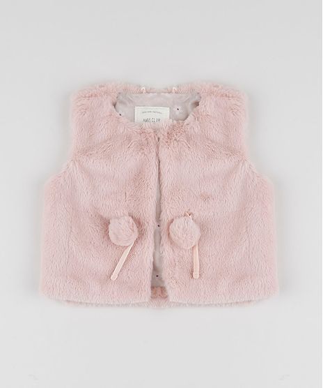 Colete-Infantil-em-Pelo-com-Bolsos-Rosa-Claro-9810481-Rosa_Claro_1