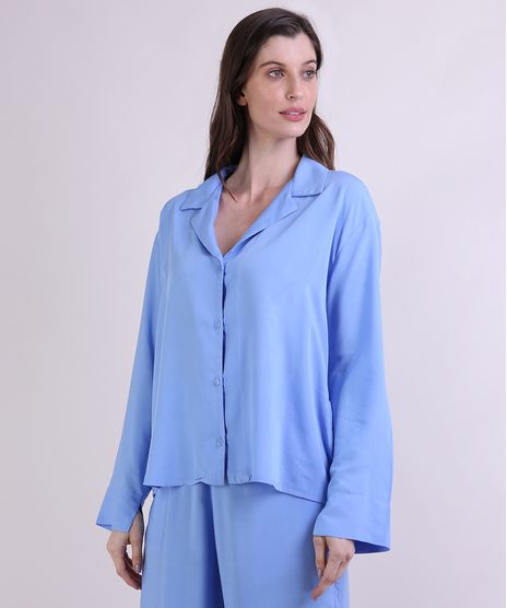 Camisa-de-Pijama-Feminina-Mindset-Manga-Longa-Azul-9953729-Azul_1