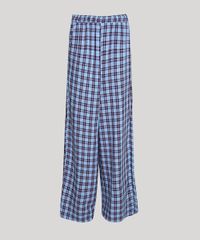 Calca-de-Pijama-Feminina-Mindset-Estampada-Xadrez-com-Bolsos-Azul-9953714-Azul_5