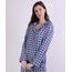 Camisa-de-Pijama-Feminina-Mindset-Estampada-Xadrez-Manga-Longa-Azul-9953712-Azul_1