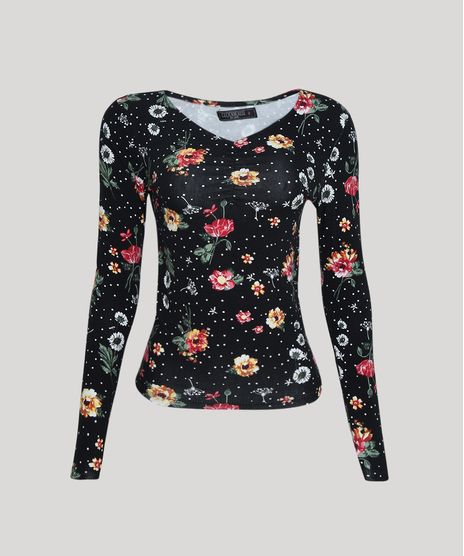 blusa-feminina-Estampado-Floral-Manga-Longa-Decote-V-Preto-9943237-Preto_1