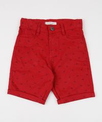 Bermuda-de-Sarja-Infantil-Estampada-de-Bicicletas-com-Bolsos-Vermelha-9945497-Vermelho_1