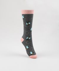 Meia-Feminina-Cano-Alto-Estampada-de-Abelhas-Cinza-Mescla-Escuro-9954839-Cinza_Mescla_Escuro_1