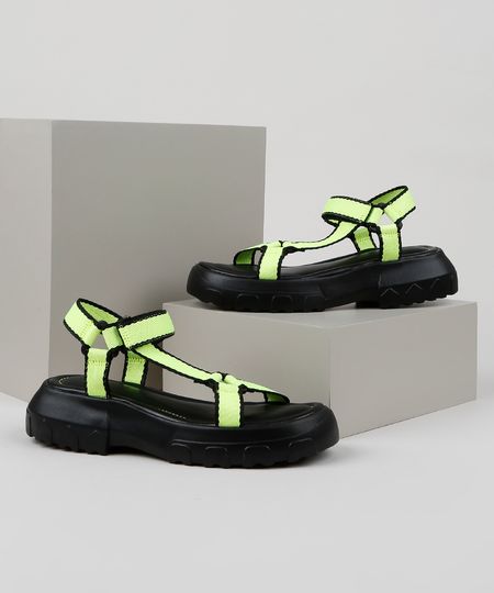 Papete-Feminina-Oneself-Flatform-Tratorada-com-Velcro-Verde-Neon-9952379-Verde_Neon_1