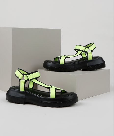 Papete-Feminina-Oneself-Flatform-Tratorada-com-Velcro-Verde-Neon-9952379-Verde_Neon_1